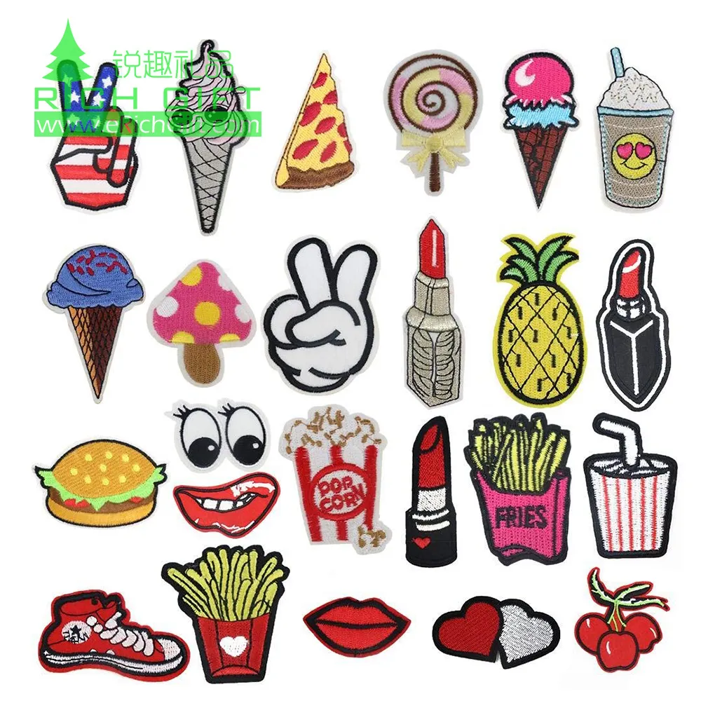 wholesale flower heat transfer embroidery badges patch anime iron on chenille custom embroidered patches for clothing no minimum