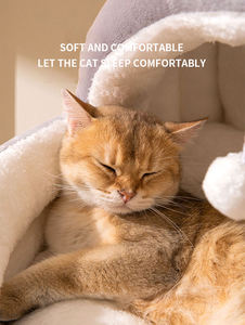 Groothandel Luxe Wasbare Kat Grot Grappige Kat Hond Huisdieren Bedden Kattenhuis Met Hangende Pluche Bal - Product Image 5