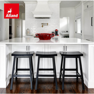 Armoires de cuisine sur mesure Allandcabinet, style moderne, finition laquée mate, cadre en bois massif, style Shaker, avec îlot - Product Image 1