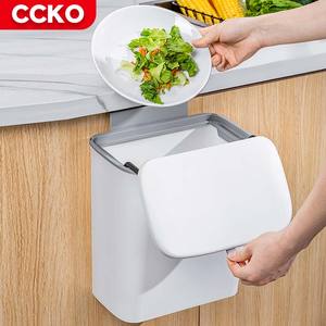 Cccko grande 9 <span class=keywords><strong>litri</strong></span> bianco scivolata copertura bidone della spazzatura bagno bidone della spazzatura appeso bidone della spazzatura di <span class=keywords><strong>plastica</strong></span> per la cucina camera da letto pattumiera - Product Image 3