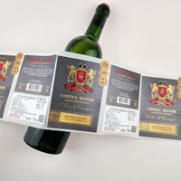 Étiquette de vin en relief 3D avec feuille d'or, autocollante, imperméable, impression de bouteille de vin, étiquette de vin rouge rosé