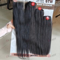 KEMY HAIR Bala Hairpack – Lots de mèches doublement étirées avec closure en dentelle 4*4, cheveux humains Remy vietnamiens ultra-lisses pour femmes noires