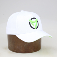 Gorro de algodón personalizable de 5 paneles para niños pequeños Bordado de hilo de neón con tela de rizo y diseño de letras elevadas tipo de tela de terciopelo