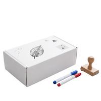 Boîte en papier écologique blanche personnalisée avec impression de feuilles, boîte d'expédition en carton ondulé recyclable, pliable, pour cadeau