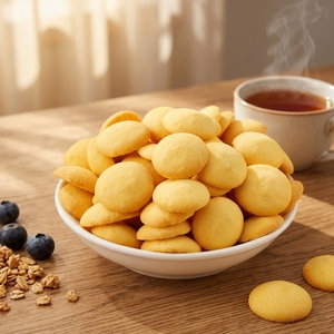 Galletas de Huevo Redondas Crujientes con Sabor a Huevo, Paquete a Granel, Snack <span class=keywords><strong>para</strong></span> <span class=keywords><strong>el</strong></span> Desayuno o la Hora del Té - Product Image 1