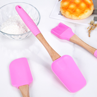 Ensemble de 3 spatules en silicone ergonomiques antidérapantes, outils de cuisine pour la pâtisserie et la cuisson, kit de racloir en silicone et de pinceau à huile
