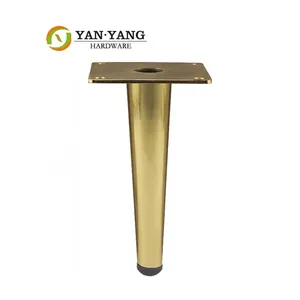 Pata de sofá Yanyang, soporte de silla cónica de hierro de 150mm, patas de muebles de acero negro dorado, gabinete cromado, pata de sofá de Metal