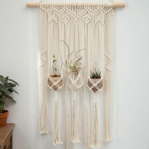 Decoración para Cuarto de Niños, Colgador de Macramé para Plantas, Colgador Triple de Cuerda, Colgador de Pared para Plantas, <span class=keywords><strong>Tapiz</strong></span> Tejido - Product Image 1