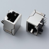 Conector de Red RJ45 Hembra 8P8C, Multiposición, Unión Completa, Carcasa de Cobre, Interfaz de Red Rectangular, Conector PCB