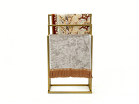 Porte-serviettes sur pied plaqué or à 3 niveaux, support pour tapis de prière à trois poteaux, support pour tapis de prière à 3 niveaux, diverses couleurs