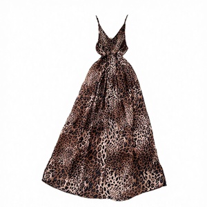 Vestido Midi Casual de Verano 2025, Estilo Vintage Sostenible, Tejido, para Mujer, Estampado de Leopardo, Encaje, Impresión Digital - Product Image 3