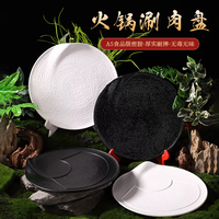 Plato de Melamina Ecológico para Servir Rollos de Cordero y Res, Nuevo Diseño, Plato Plano con Grabado Europeo, para Bodas, Fiestas, Hot Pot, Libre de BPA