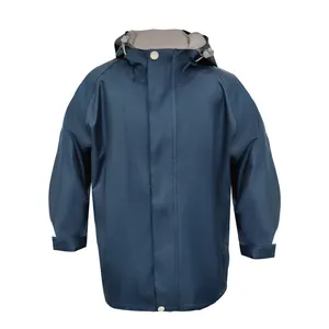 Wholesale Custom Blue Foldaway children waterproof raincoat