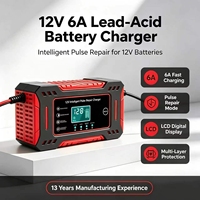 Chargeur de batterie de voiture multifonctionnel 12V6A, alimentation automatique rapide pour camion et voiture, compatible avec les batteries de 4Ah à 100Ah