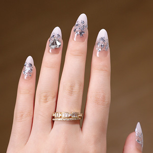 Vente chaude amande argent <span class=keywords><strong>poudre</strong></span> dégradé nu <span class=keywords><strong>faux</strong></span> ongles dégradé presse sur les ongles <span class=keywords><strong>faux</strong></span> ongles presse sur les pointes acryliques - Product Image 3