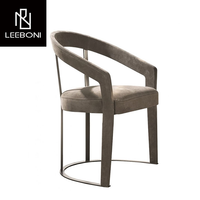 Nouveau design de meubles de maison de haute qualité en cuir microfibre chaise de salle à manger moderne en velours d'acier inoxydable argenté de style européen