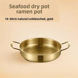 Marmite à soupe et faitout en acier inoxydable, style coréen, avec doubles poignées, pour nouilles et ramen, indispensable pour la cuisine domestique - Product Image 3