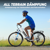 Bicicleta eléctrica Peak de 750W de alta calidad, híbrida, de 700C, 48V, 7 velocidades, para ciudad, con stock en la UE, cuadro de aluminio integrado.