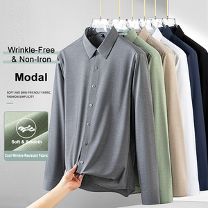 Chemises boutonnées de luxe pour hommes, imprimées sur mesure, en modal, de haute qualité, pour le monde des affaires - Product Image 2