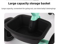 Tricycle 4-en-1 pour enfants de 1 à 5 ans, siège large et sécurisé, poussette bébé à pédales, chariot de poussée 10LBS, trottinette d'extérieur pliable pour bébé
