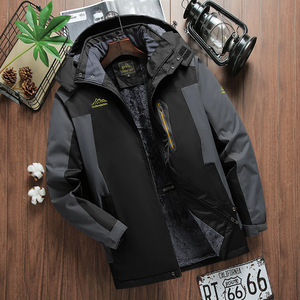 Veste d'hiver coupe-vent pour homme, grande taille, avec doublure en polaire, manteau d'alpinisme épaissi, vêtements de randonnée - Product Image 4