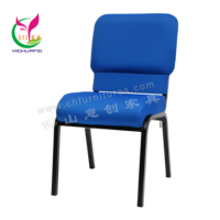 Chaise de conférence et d'église empilable en métal robuste, rembourrée et avec poches, pour la vente en gros