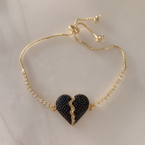 Pulseras TK-C325 con Colgante de Corazón Roto Multicolor para Niñas, Pulsera Brillante con Circonitas, Cadena de <span class=keywords><strong>Tenis</strong></span> Ajustable - Product Image 5