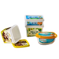 Boîte d'emballage rectangulaire en plastique IML pour beurre de cacahuète et margarine