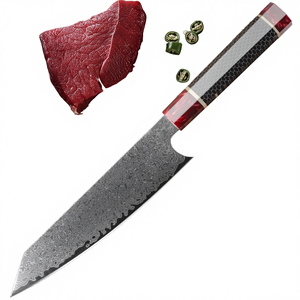 Couteau de cuisine japonais classique de 8 pouces en acier Damas avec manche en résine, épaisseur de 2 mm, pour découper les légumes, les fruits, bricolage, utilitaire, OEM - Product Image 4