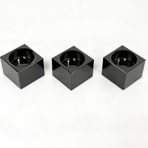 Portacandele Quadrato in Cristallo Nero per Decorazione Casa MH-0025P - Product Image 3
