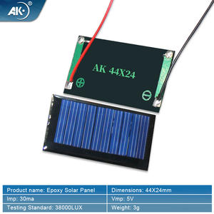 AK Mini panneau solaire portable en silicone polycristallin 44x24mm 5V 20% efficacité avec fil de 30cm pour utilisation mobile - Product Image 2