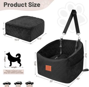 Siège de voiture <span class=keywords><strong>pour</strong></span> chien de petite et moyenne taille, avec mousse à mémoire de forme, capacité de 35 lb, siège surélevé <span class=keywords><strong>pour</strong></span> animaux de compagnie, housse amovible lavable, poches de rangement - Product Image 6