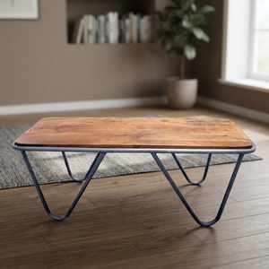 Mesa de Centro Pequeña de Estilo Industrial, de Hierro y Metal, Ecológica, Duradera, Ajustable, Fácil de Limpiar, Diseño Simple, Muebles para el Hogar, Sala de Estar - Product Image 2