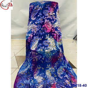 Tela de Seda de Moda con Flores Cortadas a Mano de Terciopelo Diract de 3.5 Yardas + Garbasar de 2 Yardas CL65418 - Product Image 2