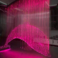 Lustre contemporain moderne personnalisé en cristal, suspension longue à fibres optiques, éclairage décoratif pour hall d'hôtel, villa, escalier