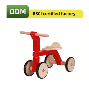 Jouets écologiques pour tout-petits, tricycle à pousser, vélo d'équilibre en <span class=keywords><strong>bois</strong></span> sans pédales, <span class=keywords><strong>scooter</strong></span> pour enfants, trotteur pour bébé - Product Image 4