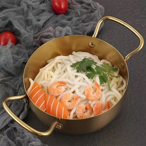 Olla para Ramen de Acero Inoxidable, Diseño Coreano, con Dos Asas Doradas, Apta para Lavavajillas, Gran Capacidad, para Restaurante y Uso Doméstico - Product Image 5