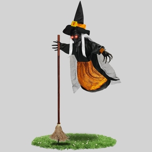 Figura de <span class=keywords><strong>Bruja</strong></span> Voladora Verde con Sonido y Luz para Decoración de Halloween y Cumpleaños, Ideal para Casa Embrujada y Jardín, Accesorio para Crear <span class=keywords><strong>una</strong></span> Atmósfera Espeluznante - Product Image 3