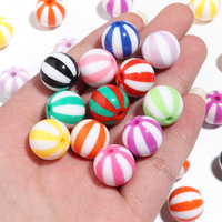 Acrylique rond coloré rayé bicolore pastel pastèque macaron color-block