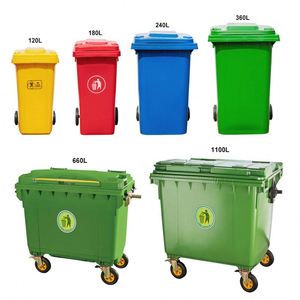 Poubelle à pédale roulante 120L pour extérieur, en plastique écologique, vente en gros - Product Image 6