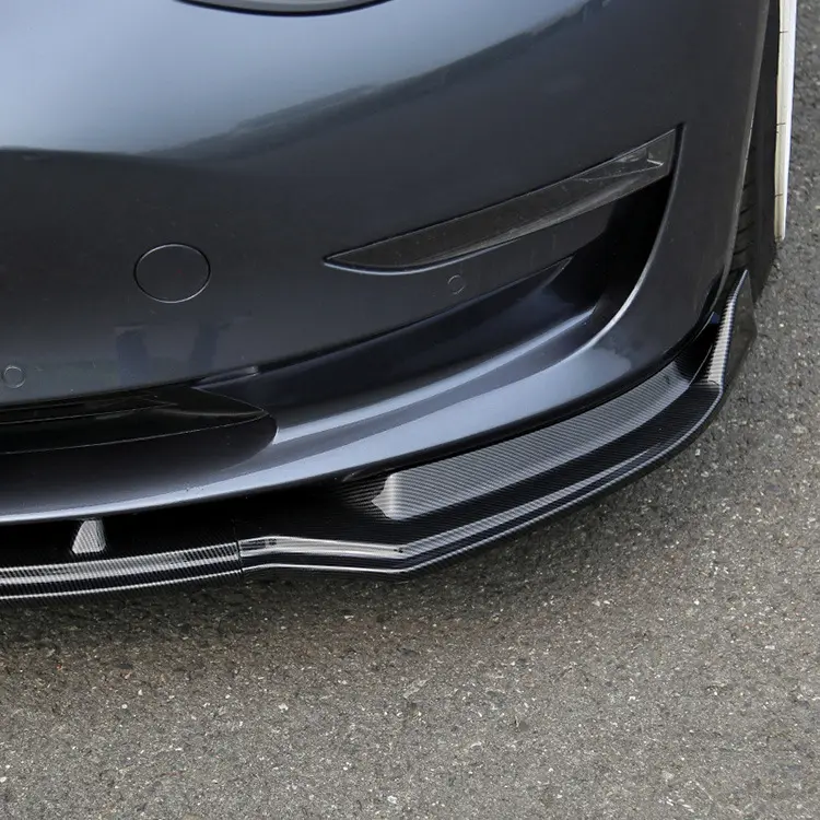 Bumper depan mobil, Aksesori Mobil sekop bibir Spoiler Diffuser ABS bibir depan untuk Tesla Model 3