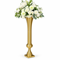 Support de vase à fleurs en fer électroplaqué or, argent, noir, couleur personnalisée, 1 m, pour mariage, hôtel, table, sol