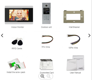Sistema de intercomunicación IP multi-apartamentos, timbre de puerta con vídeo en color de 7 pulgadas, teléfono para familias - Product Image 2