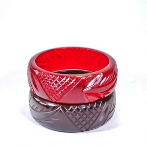 High Quality Resin Carved <b>Bangle</b> <b>Bracelets</b> Plant Pattern Multicolor Acrylic Stylish Design Unisex Fashion Unique Jewelry Woman - Product Image 1
