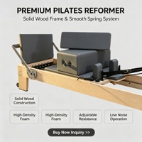 Machine de Pilates Reformer Professionnelle en Bois, Lit de Pilates en Bois pour le Renforcement Musculaire, Équipement de Fitness pour Studio de Yoga, Vente en Gros