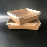 Bols jetables en papier kraft à emporter, 24 pièces, pour salade brune, emballage rapide, bols d'emballage pour aliments, à la mode
