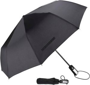 Parapluie coupe-vent triple pliage à ouverture automatique avec logo personnalisé, rouge foncé, revêtement noir, protection UV minimaliste 8K contre le soleil et la pluie pour voitures - Product Image 3