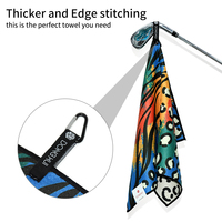Serviette de golf en microfibre à motif gaufré avec logo personnalisé - Écologique, réutilisable, pour usage extérieur avec clip