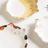 Bol japonais en porcelaine sous glaçure, motif chat mignon, esthétique raffinée, durable, pour dîner, fruits, salades et céréales, vente en gros