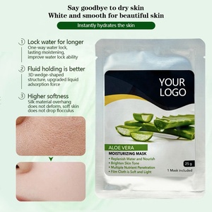 Masque en tissu végétalien soyeux et lisse pour le visage, apaisant et hydratant, sans huile, à l'aloe vera naturel, à l'hamamélis et à la vitamine C, marque privée OEM ODM - Product Image 6
